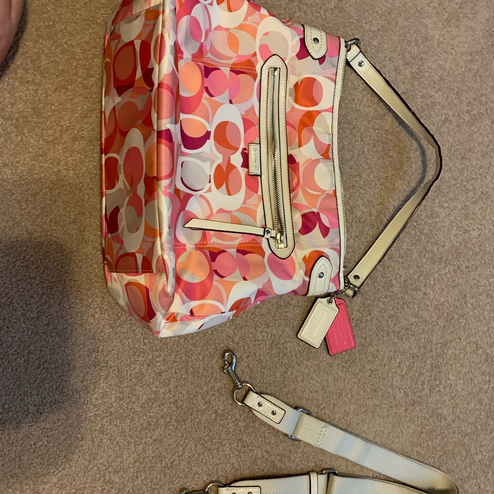 Coach purse with crossbody strap attachment